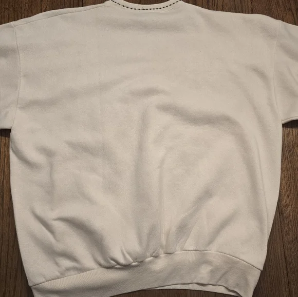 Sunflower Patchwork Embroided Hem Crewneck Granny Sweater Cottagecore - Picture 7 of 11